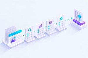 Isometric audit path ending at a bid marker